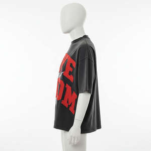 T-shirt sportif tricoté coupe courte et carrée, uni, personnalisable, multicolore, épaules tombantes, 220 grammes, grammage lourd, vierge - Product Image 3