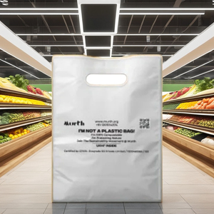 Sacs de courses UKHI PBAT PE imprimés flexo, thermoscellables, biodégradables, compostables, personnalisables, emballage tendance, Haryana Custom - Product Image 4