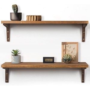 Elegant Acacia Wood Wall Shelf with Three Drawer <b>Storage</b> - Wholesale - Product Image 4