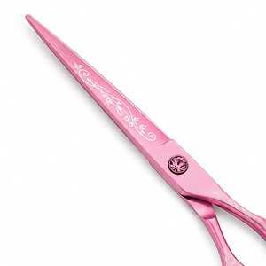 Ciseaux de coiffure professionnels roses, lame en acier inoxydable, manche moyen, pour droitiers, pointe affûtée, usage en salon - Product Image 2