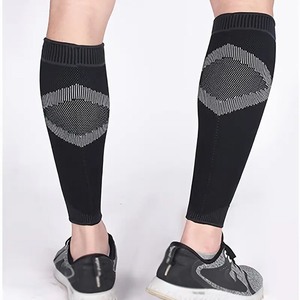 Calf <b>Compression</b> Sleeve For <b>Men</b> & Women Black, Breathable Knit Fabric, Footless Design For Fitness Wear BY AMAZING INDUSTRIES - Product Image 5