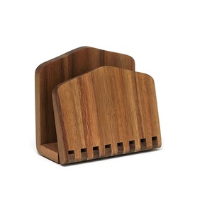 Modern wooden rectangular <b>napkin</b> <b>holder</b> featuring vertical standing slots kitchen table decor medium size minimalist design - Product Image 1