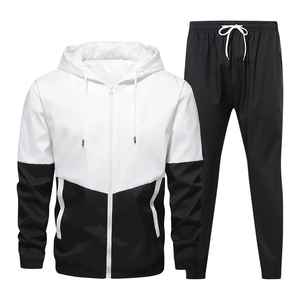 Ensemble de survêtement en nylon et polyester de haute qualité, veste coupe-vent imperméable et pantalon de survêtement zippé, 2 pièces, unisexe, sport - Product Image 2