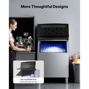 Attrezzatura di Refrigerazione per Cucine Commerciali, Contenitore per Ghiaccio in Acciaio Inox ad Alta Capacità 500 LBS, Caratteristiche Antiscivolo Regolabili - Product Image 5