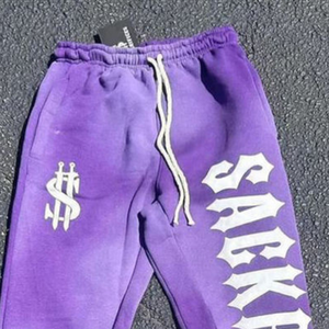 Pantalones de calle de felpa francesa con logotipo personalizado pantalones de chándal vintage de algodón lavado ácido desgastado para Hombres estilo informal - Product Image 2