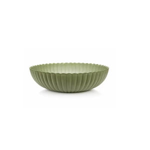 Moderna Tazón Redonda de Metal Ecológico con Borde Festoneado, Minimalista, Verde Pálido, para Servir Frutas, Ideal para Fiestas - Product Image 1