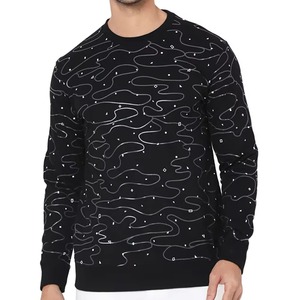 Sudaderas de Moda para Hombre, Sudadera con Capucha de Algodón Suave, Venta al por Mayor OEM, Colección de Invierno Streetwear, Pedidos al por Mayor, Sudadera Negra con Cuello Redondo para Hombre - Product Image 1