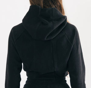 เสื้อสเวตเตอร์ครอปท็อปแฟชั่นสตรีทแวร์คุณภาพสูงแบบใหม่ ดีไซน์เรียบง่าย สั่งทำได้ พร้อมฮู้ดถักสำหรับผู้หญิง - Product Image 3