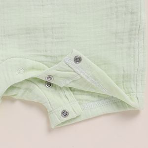 Premium Quality Organic Muslin Half Romper Pack 2 Olive Pistachio for Cream for Baby Organic Muslin Half Romper Pack 2 Olive - Product Image 3