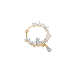 Ria CZ Designer Nose Ring-ASTM F136 Titanium Internally Threaded Labret Belly Piercing Jewelry - Product Image 4