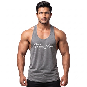 Custom Logo Mens Gym Tank Tops Bodybuilding Fitness <b>Vest</b> <b>Stringer</b> Sleeveless Workout Shirt Breathable Cotton Mens Sport Tank Top - Product Image 6