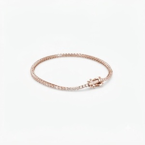 สร้อยข้อมือเพชรทรงกลมเจียระไนแบบบริลเลียนท์ ทองคำแท้ 10K 14K 18K ประดับเพชรแล็บสร้างขึ้น ได้รับการรับรองจาก IGI ดีไซน์คลาสสิก สวยหรู - Product Image 2