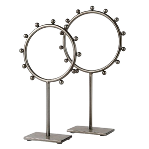 Metal Tabletop Decorative Showpiece Metal <b>Round</b> Gold Plated Leaf Sculpture on Marble Base for <b>Table</b> Decoration & Hotel Tabletop - Product Image 4