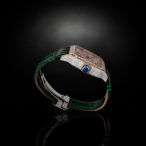 Reloj de Lujo de Alta Calidad con Esfera Cuadrada de Cuarzo Moissanite, Esfera Arcoíris con Números, Correa de Cuero para Hombre, Joyería de Moda para Exportación - Product Image 2
