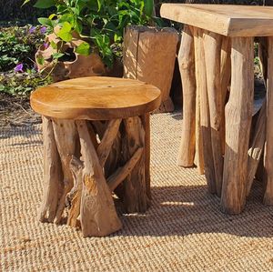 TEAK ROOT TWIG CONSOLE <b>TABLE</b> AND CHAIR SET - Product Image 5