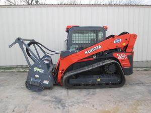Kubota SVL90-2 Diesel Forestry Mulcher Attachment Hydraulic Skid Steer Loader Brush <b>Cutter</b> <b>Tree</b> Clearing Vegetation Motor - Product Image 6