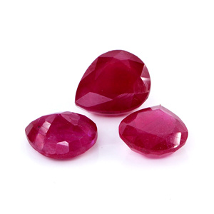 Rubis naturels de Bangkok, formes poire calibrées 11x12mm, pierres précieuses facettées naturelles, prêtes à l'emploi pour la création de bijoux - Product Image 1