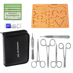 Wholesale Complete Surgical Suture <b>Practice</b> Kit Stainless Steel Instruments & Suture <b>Pad</b> for Medical Student Training - Product Image 1