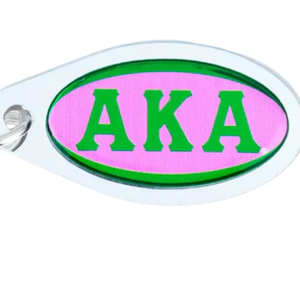 Pink and Green Oval Acrylic Keychain Custom Logo Key Ring Lightweight Acrylic Pendant <b>Bag</b> <b>Charm</b> Promotional Gift Accessory - Product Image 5