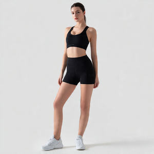 Conjunto Deportivo Personalizado para Mujer con Logotipo, Sujetador Deportivo y Pantalones Cortos Transpirables de Alta Elasticidad para Correr en Verano, MOQ 2 Piezas - Product Image 3