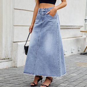 Short en jean taille haute pour femme, couleur unie, avec poches, style décontracté, mini-jupe d'été tissée confortable - Product Image 4