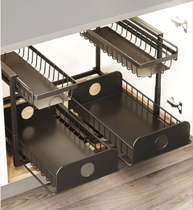 OEM/ODMMulti 2-Tier Foldable Waterproof Kitchen Storage <b>Rack</b> Space Saving <b>Dish</b> Bowl Organizer Countertop Shelf Holder - Product Image 5