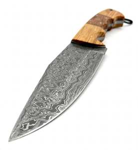 Cuchillo de Cocina de Acero de Damasco Hecho a Mano con Mango de Madera Segmentada, Cuchillo para Rebanar - Product Image 3