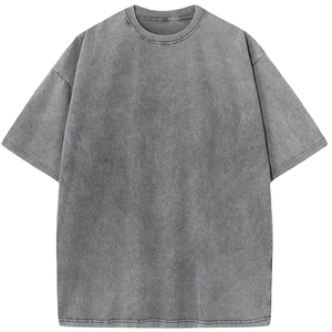 Vintage <b>Acid</b> Wash T-Shirt Men Women - Oversized <b>Drop</b> Shoulder Streetwear Tee - Custom Logo Heavyweight Cotton Retro T-Shirts - Product Image 1