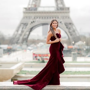 Personalized Long Chapel Train <b>Dress</b> | Sleeveless Off-the-Shoulder Neckline | Vintage <b>Romantic</b> Flowy Satin Chiffon <b>Dress</b> for - Product Image 1