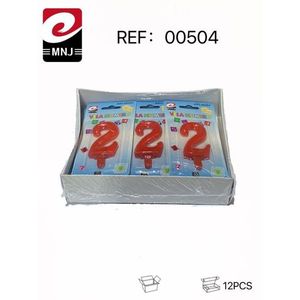 Bougies d'anniversaire rouges numérotées pour célébrations et festivités - Product Image 3