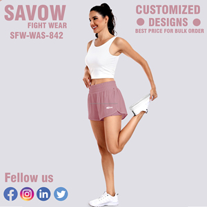 Shorts Deportivos Personalizados de Cintura Alta, Ajustados, Ecológicos, Transpirables, de Spandex/Poliéster, Coloridos, para Entrenamiento, Gimnasio, Yoga, Running, para Mujer - Product Image 4
