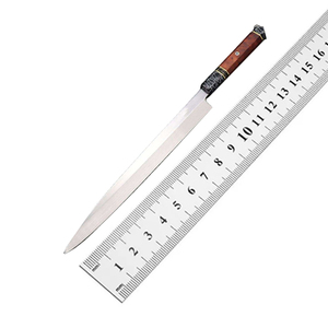 Couteau à filet en acier Damas personnalisé fait main, épaisseur 3,0 mm, double lame (10" 8"), étui en cuir, neuf - Product Image 6