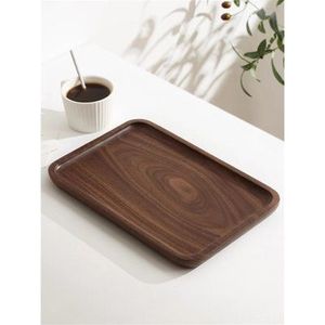 Plateau de service en bois naturel avec finition rustique, plateau multifonctionnel pour aliments, thé, café et petit-déjeuner - Product Image 4