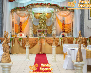 Mandap de Boda de Doble Poste Raj Mehal, Decoración de Mandap de Doble Pilar para Bodas Indias, Mandap de Fibra de Doble Poste para Bodas, Venta en Italia - Product Image 5