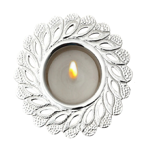Porte-bougie à thé vintage en laiton de haute qualité avec finition nickelée, porte-bougie à thé en laiton pur pour la décoration de la maison - Product Image 4
