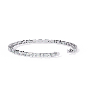 Bracelet de luxe en or 10K 14K avec diamants de laboratoire CVD HPHT 3 carats E VS1, coupe mixte, bracelet tennis à maillons, bijoux fins pour femme - Product Image 4