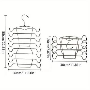 Organizzatore appendiabiti salvaspazio a 8 strati in acciaio inossidabile lucido per biancheria intima e reggiseni - Product Image 2