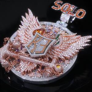 Colgante Personalizado con Nombre en 3D de Moissanita VVS para Hombre, Estilo Hip Hop, Plata 925, Cadena con Eslabones de Diamantes, Joyería con Colgante de Letra - Product Image 5