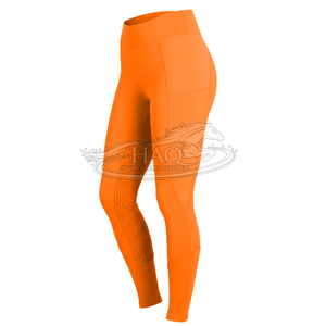 Leggings de equitación para mujer con bolsillo lateral, pantalones de montar con asiento completo de silicona, ropa ecuestre duradera - Product Image 1