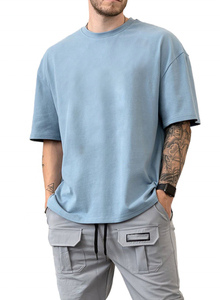卸売 ユニセックス ヘビーコットン オーバーサイズ Tシャツ メンズ カジュアル ニット メンズ 無地 ヴィンテージ Tシャツ 卸売 サマー ストリートウェア - Product Image 6