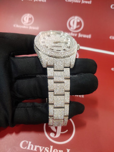 Movimiento automático Mecánico de alta calidad hecho a mano VVS Moissanite Diamond Iced Out Hombre Mujer Reloj de acero inoxidable de lujo - Product Image 3