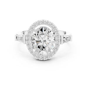 Anillos de Boda de Lujo en Oro Amarillo de 14K con Diamante Cultivado en Laboratorio IGI de 2 CT VS1 Corte Ovalado con Halo, Anillos de Compromiso - Product Image 6