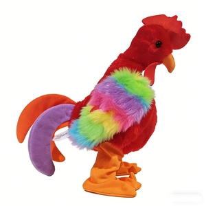 Peluche de gallo personalizado, peluche de gallina con alas de arcoíris, peluche de ave de corral, muñeco de gallo del zodiaco - Product Image 1