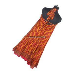 Sari de Seda Vintage Estilo Boho Indio, Diseño Multicolor, Vestido Largo Informal, Prenda de Vestir para Mujer, Elegante Vestido de Noche para Damas - Product Image 4
