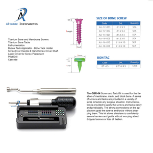 Kit de 4 tornillos GBR, sistema manual de fijación de membrana, tornillo quirúrgico de titanio para implantes dentales, cassette de destornillador reutilizable, CE - Product Image 6