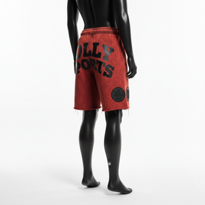 กางเกงขาสั้นผู้หญิงทรงวินเทจผ้าคอตตอนฟลีซหนา 300 GSM ขอบดิบ ลวดลายย้อนยุค ปักโลโก้แบบนูน กางเกงขาสั้นผู้หญิงแบบย้อมสี - Product Image 5