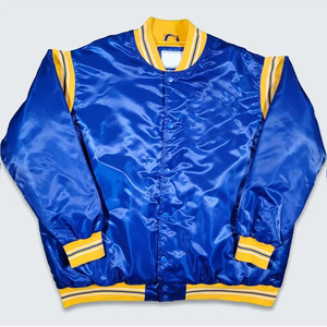 Chaqueta Universitaria de Satén con Logotipo Personalizado OEM, Chaquetas Bomber, Ropa de Hombre a la Moda, Chaqueta de Béisbol Brillante y Sedosa Estilo Hip Hop para Hombre - Product Image 1