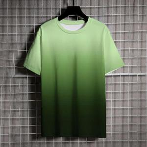 เสื้อยืดคอกลมแขนสั้นผู้ชาย ไล่เฉดสี ผ้าถัก ทรงปกติ สีชมพูล้วน สไตล์ลำลอง - Product Image 4