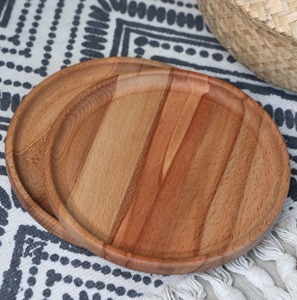 Plateau de service rectangulaire en bois classique, portable, multifonctionnel, au design flexible, finition laquée et huilée - Product Image 3