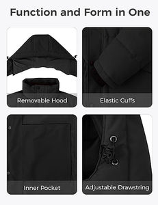 Veste matelassée en duvet de haute qualité avec logo personnalisé OEM, veste épaisse à capuche tendance pour homme, veste bomber d'hiver personnalisée, veste matelassée brillante pour homme - Product Image 4